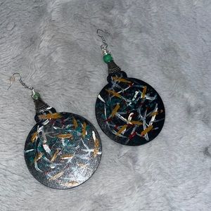 Handmade wood earrings -